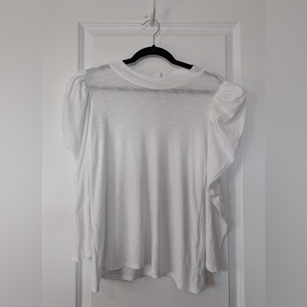 Nation Ltd Women’s Zeta Puff Sleeve Top White Size Medium